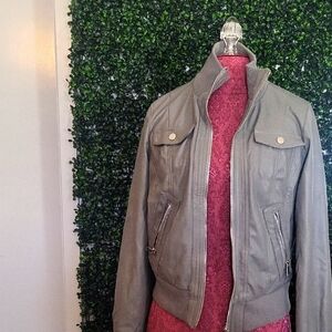 Miss London Olive Bomber Jacket